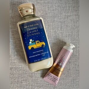 Bath & Body Works Frosted Coconut Snowball and Champagne Toast Set